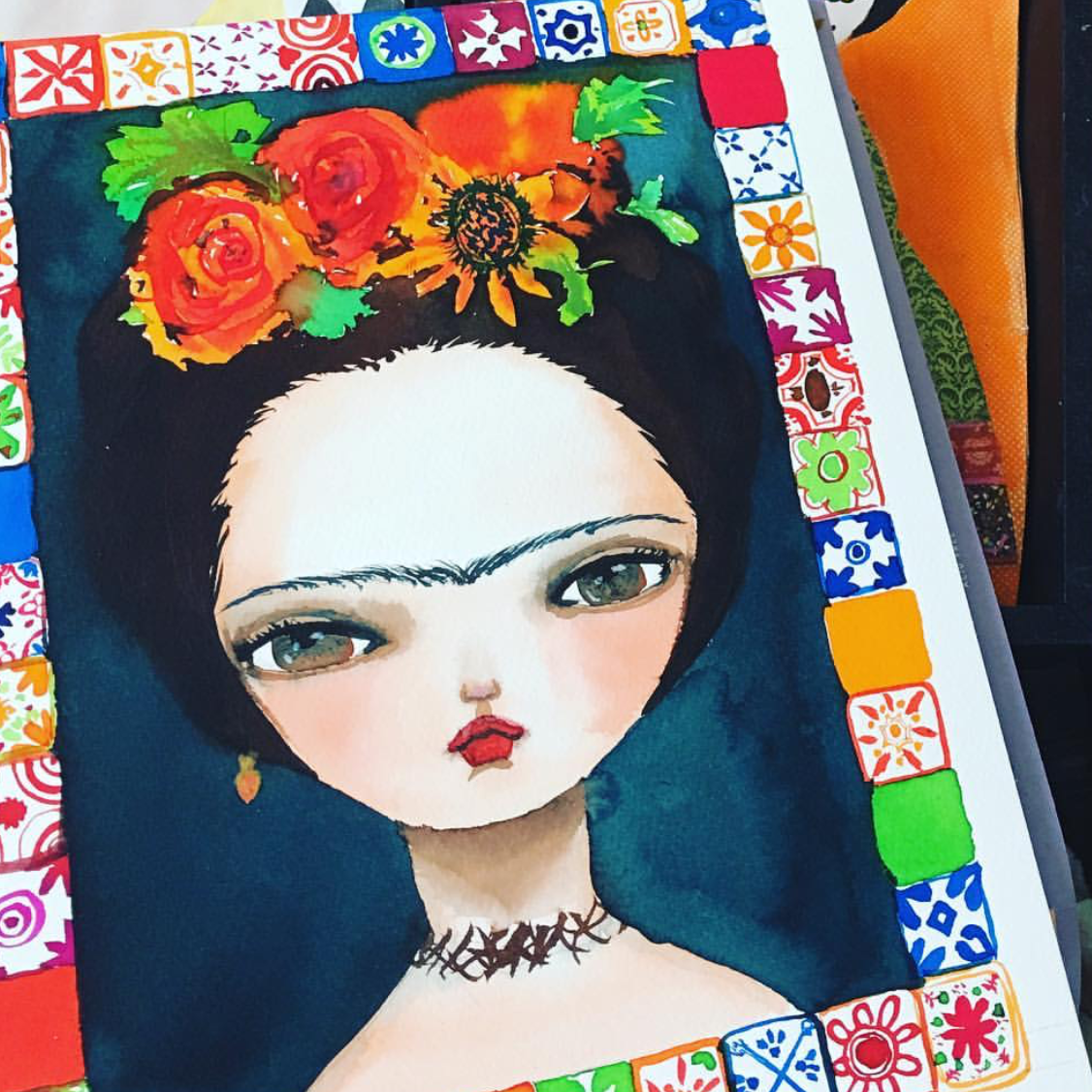 In love with Frida: A watercolor affair.